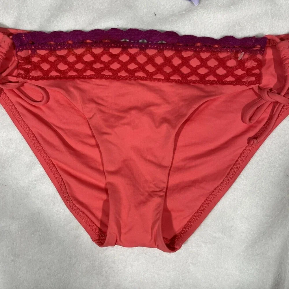 NEW Becca Loop Tie‎ Side Hipster Bikini Bottom Sunrise [ SZ Medium ] #3983